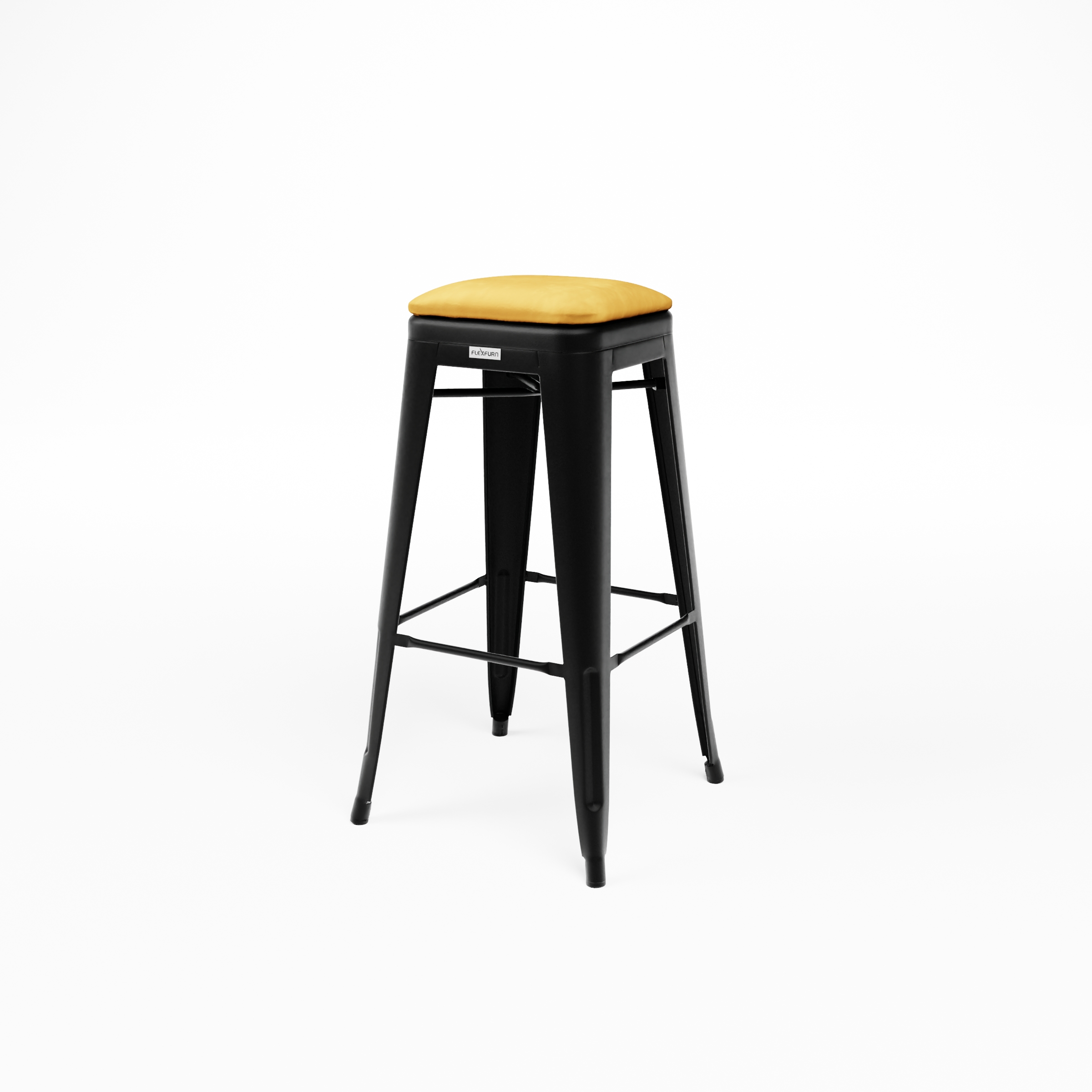 Steel velour bar stool with seat cushion